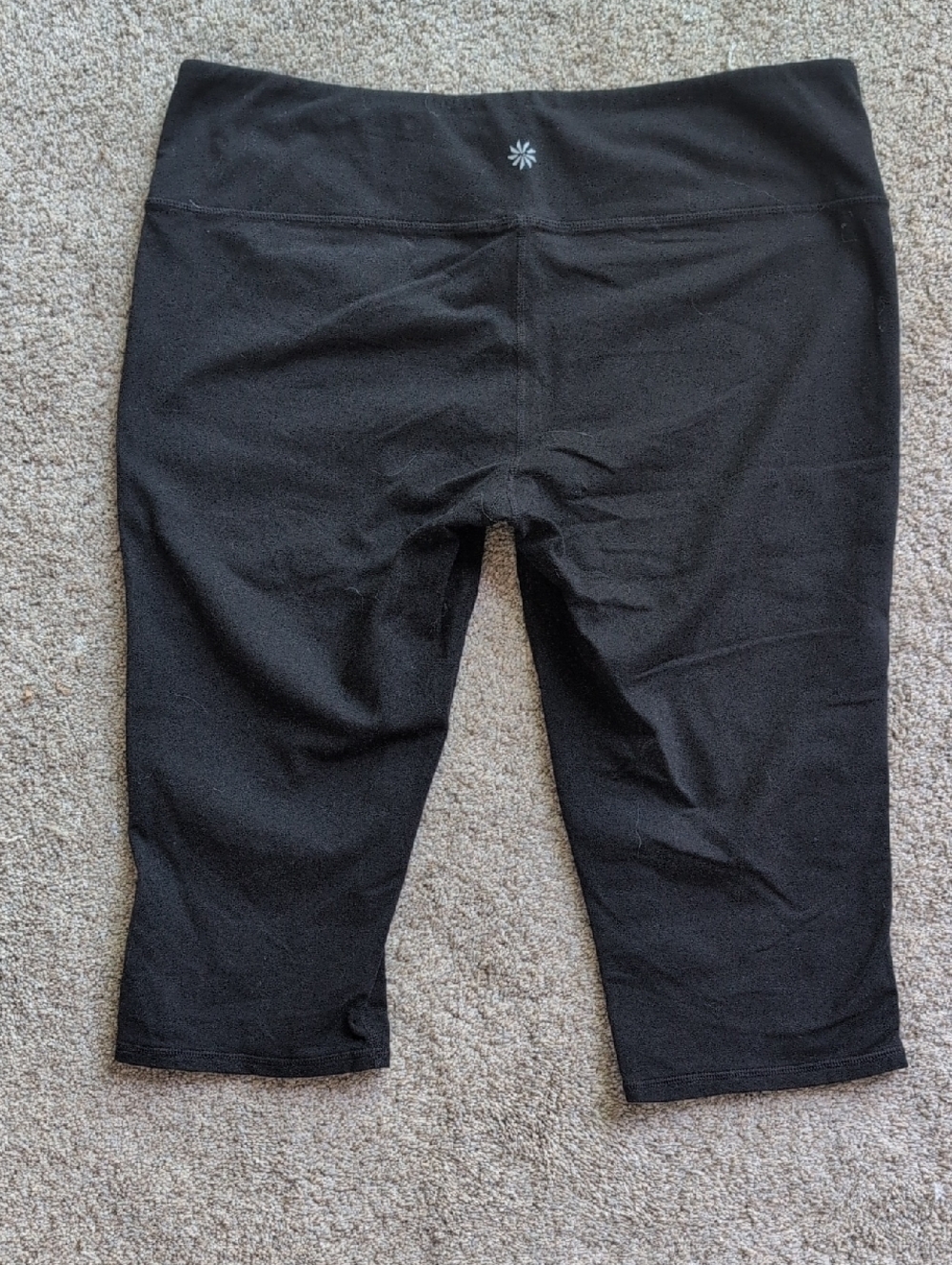 Athleta Black Cropped Leggings with Subtle Logo